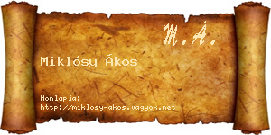Miklósy Ákos névjegykártya