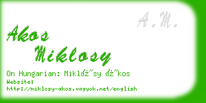 akos miklosy business card